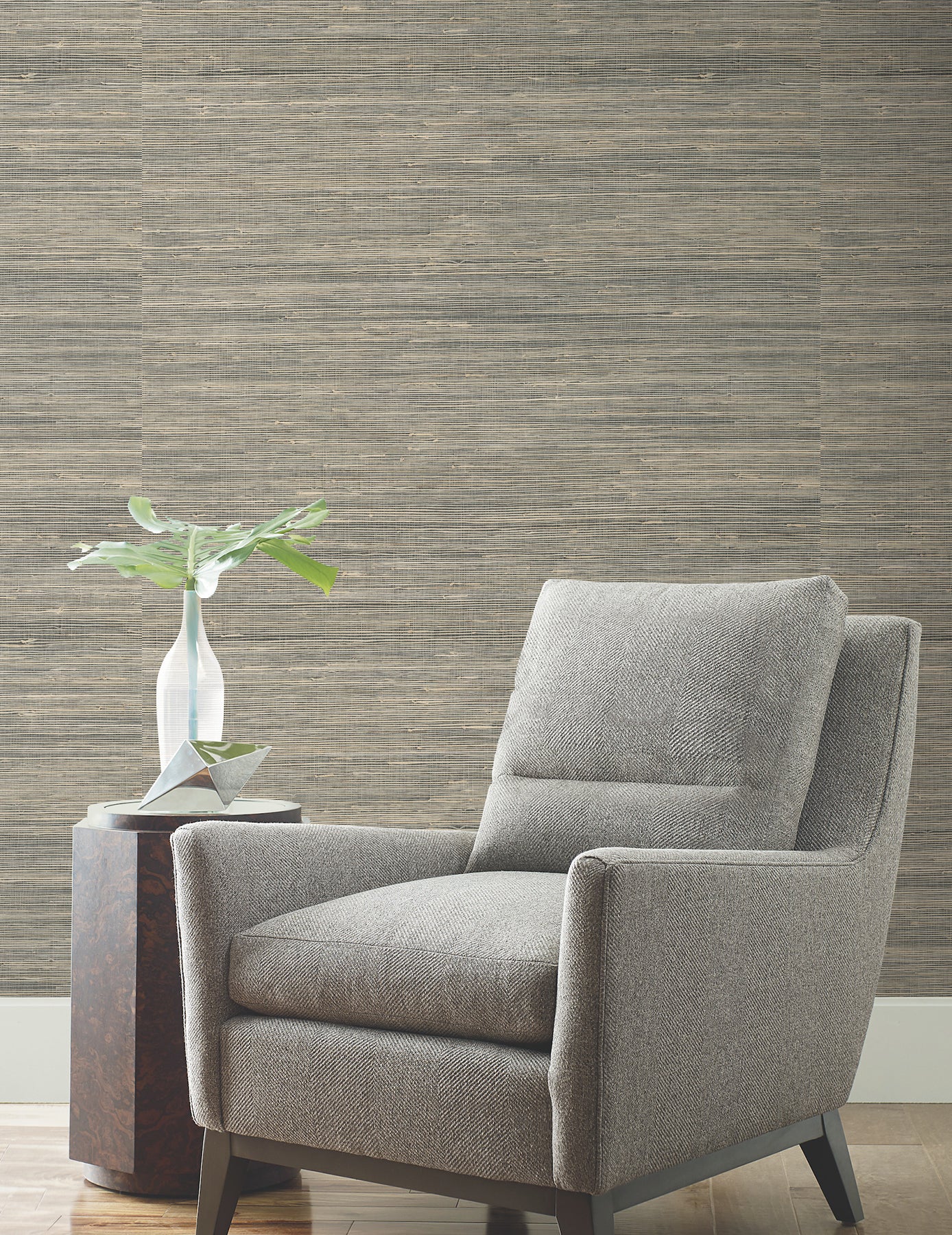 York Wallcoverings YGL7075 Horizontal Jute Black/Natural Wallpaper