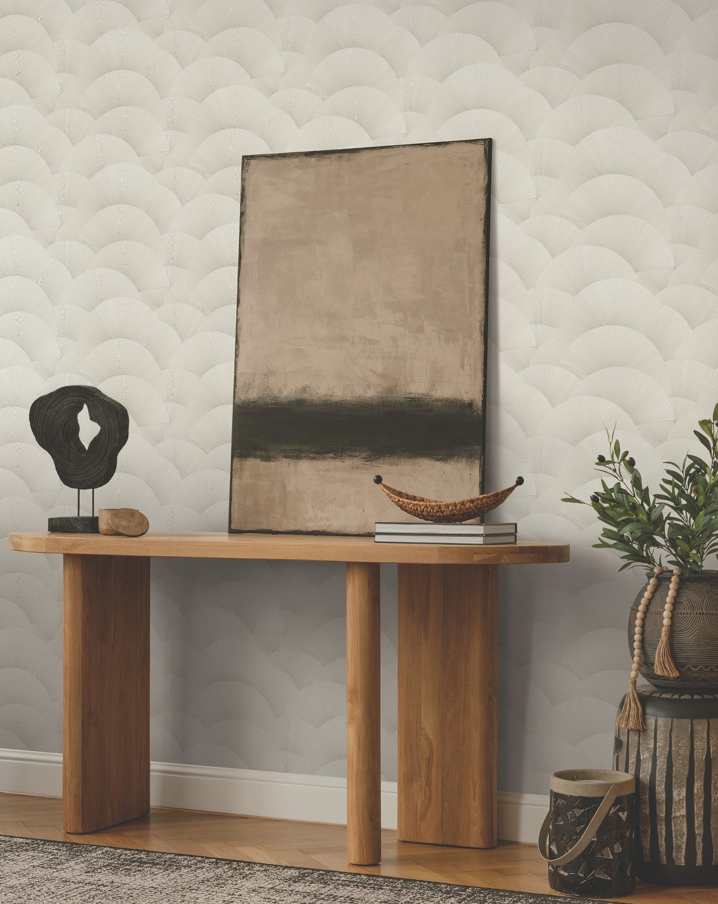 York Wallcoverings ZA8024 Morning Shell Taupe & Gold Wallpaper