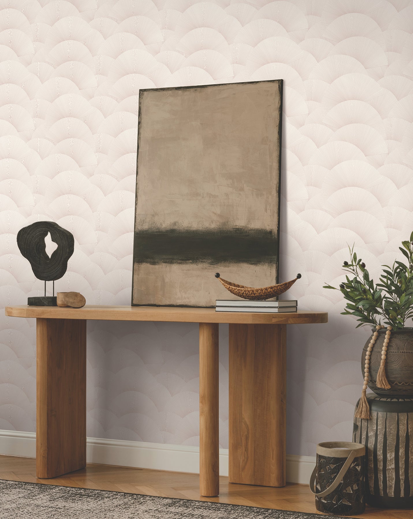 York Wallcoverings ZA8026 Morning Shell Blush Wallpaper