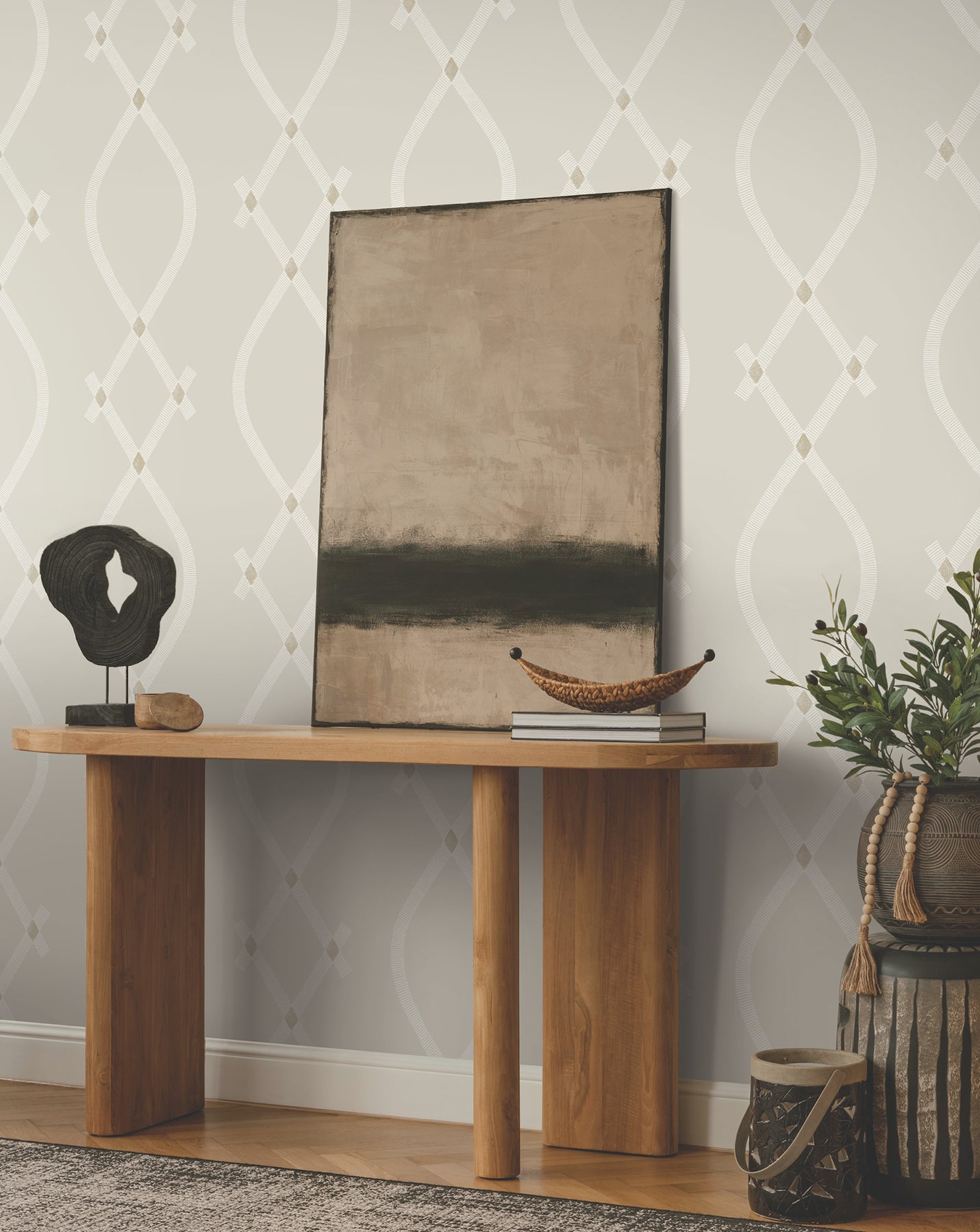 York Wallcoverings ZA8033 Ellena Light Grey Wallpaper