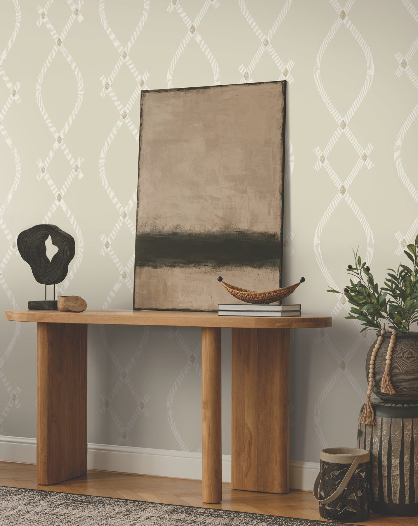 York Wallcoverings ZA8034 Ellena Beige Wallpaper