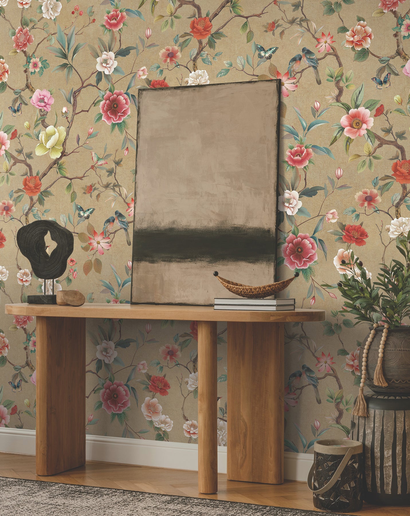 York Wallcoverings ZA8037 Kimora's Garden Linen Wallpaper