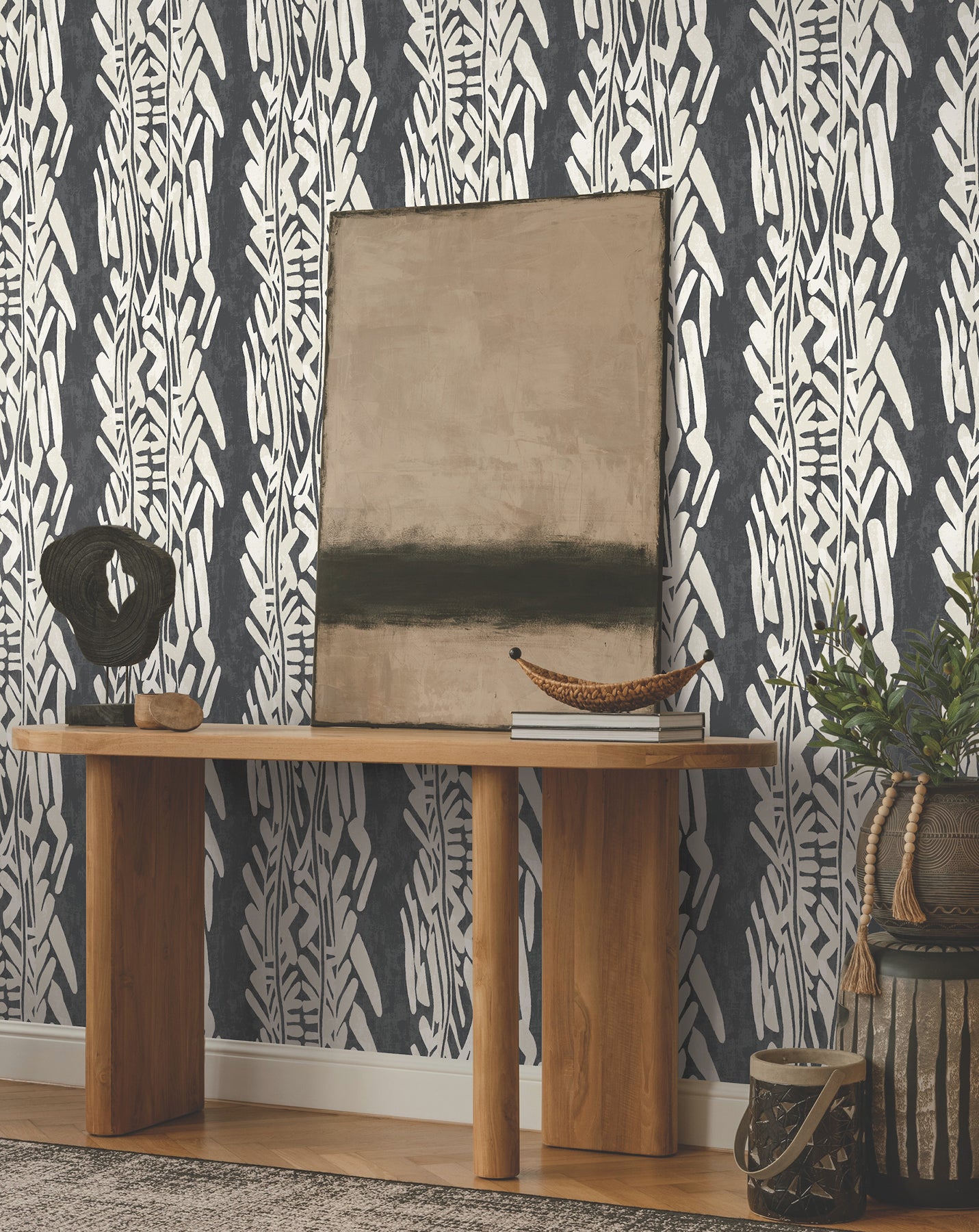York Wallcoverings ZA8062 Timira Charcoal Wallpaper