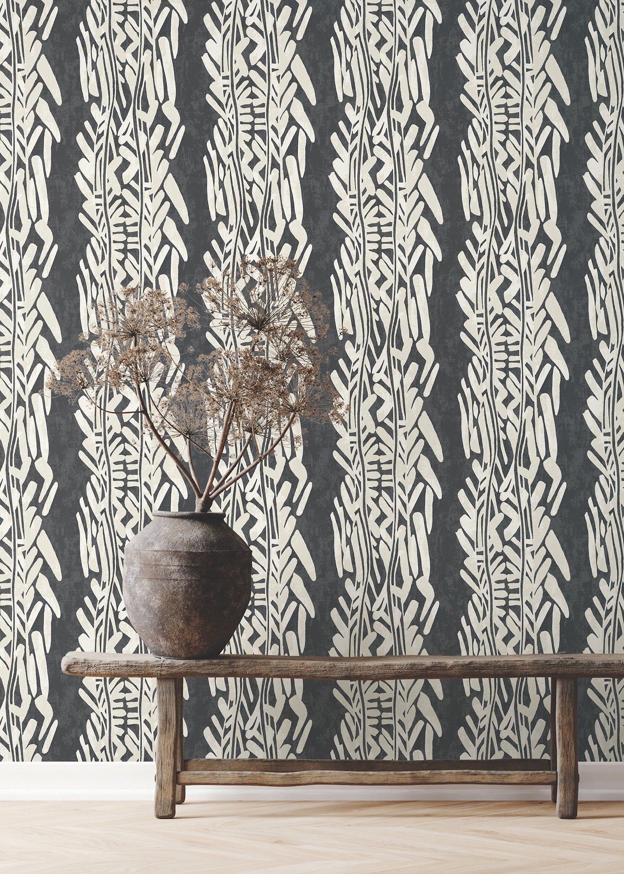 York Wallcoverings ZA8062 Timira Charcoal Wallpaper
