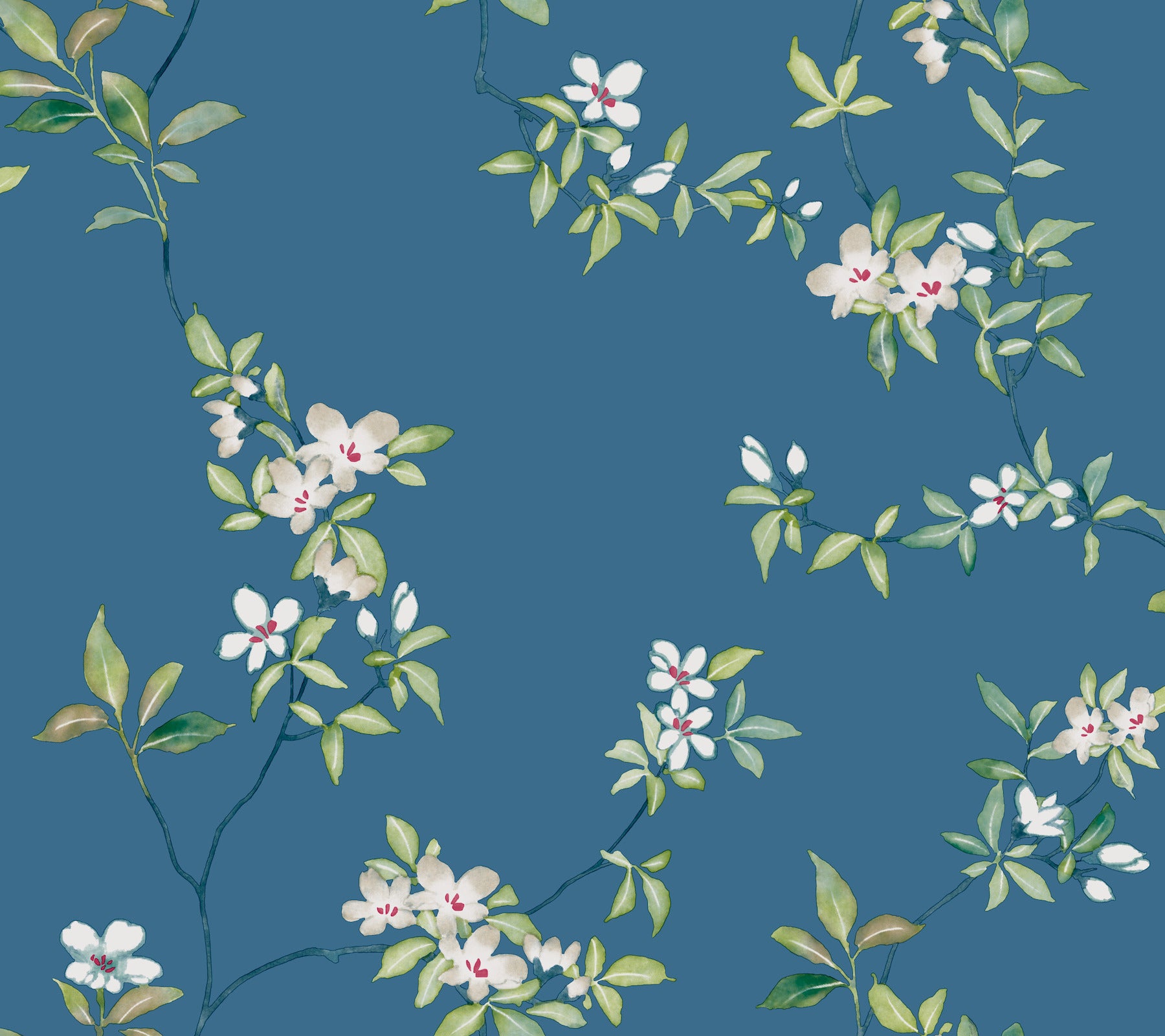 York Wallcoverings ZA8072 April Blossom Cobalt Wallpaper