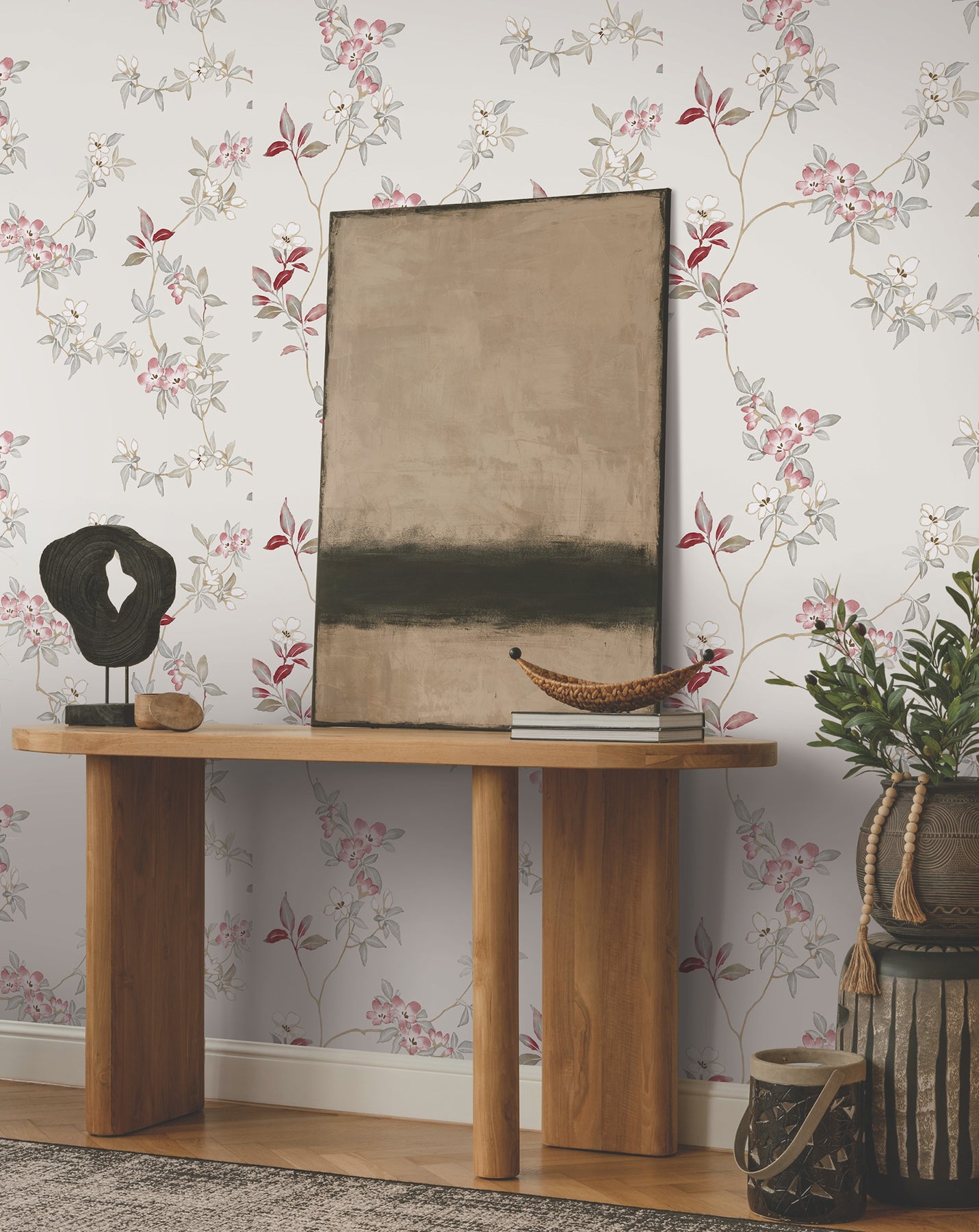 York Wallcoverings ZA8076 April Blossom Cream Wallpaper