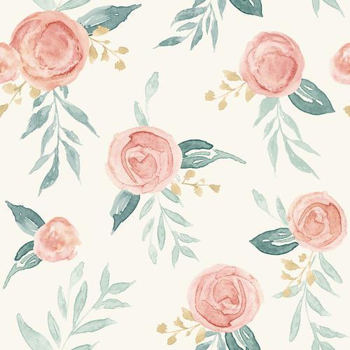 York Wallcoverings MK1126  Watercolor Roses Wallpaper