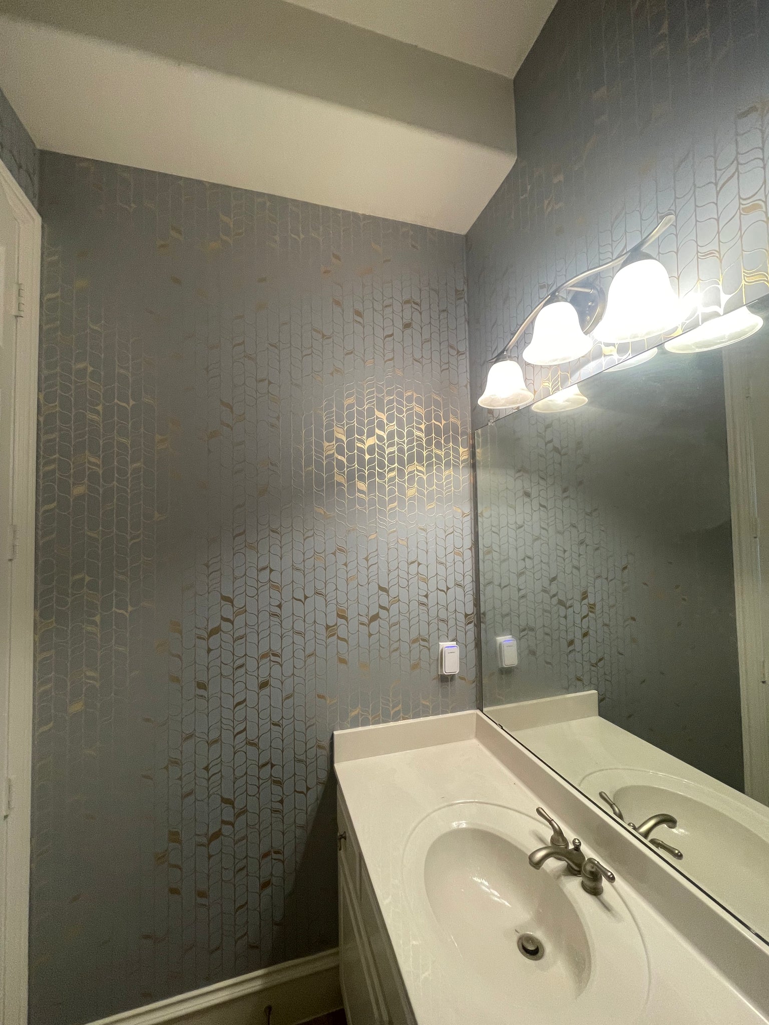 York Wallcoverings OS4202 Perfect Petals Blue/Gold Wallpaper