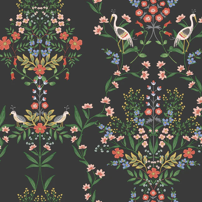 York Wallcoverings RP7329 Luxembourg  Black Wallpaper