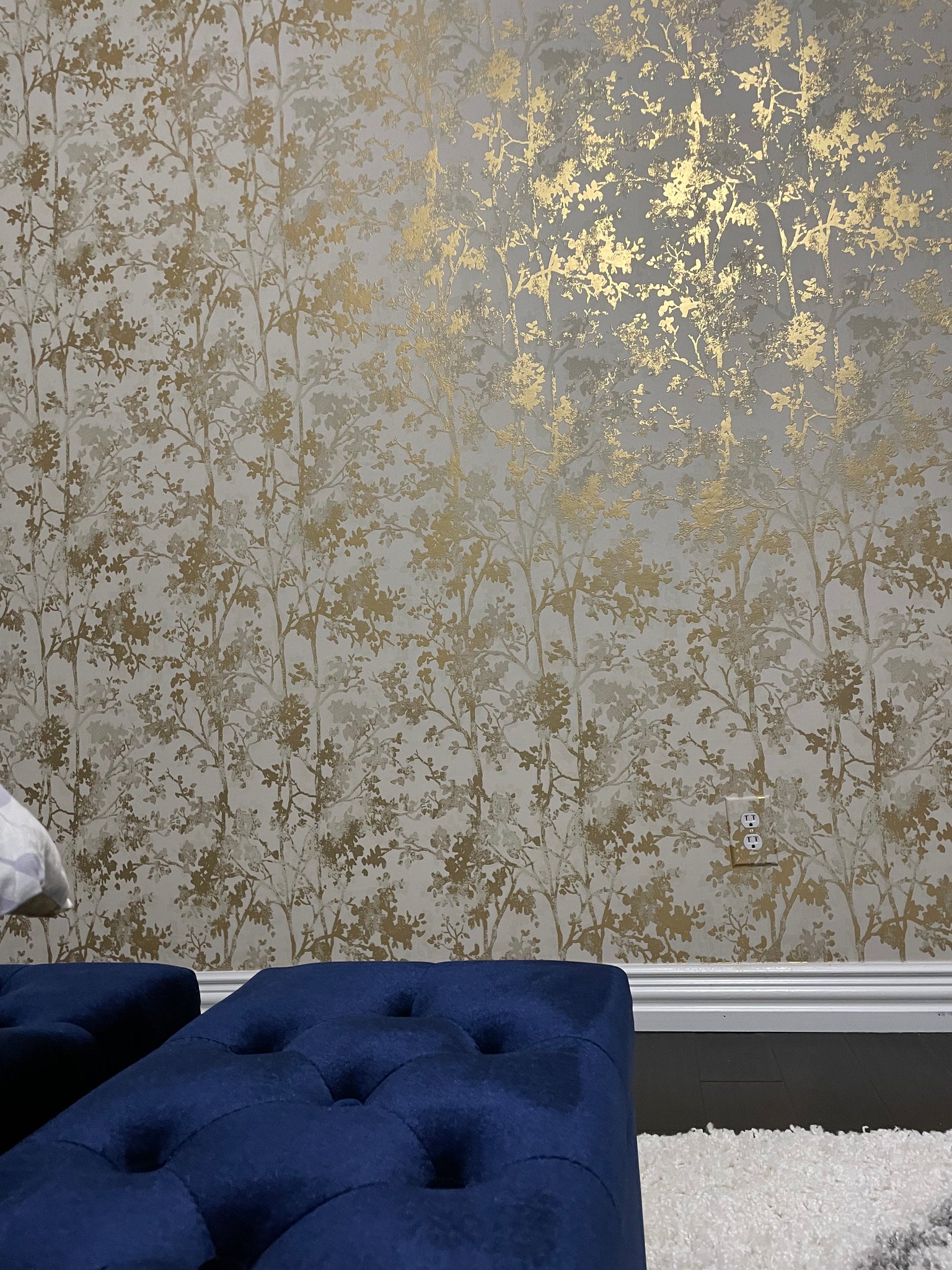 York Wallcoverings Antonina Vella NW3582 Shimmering Foliage Wallpaper