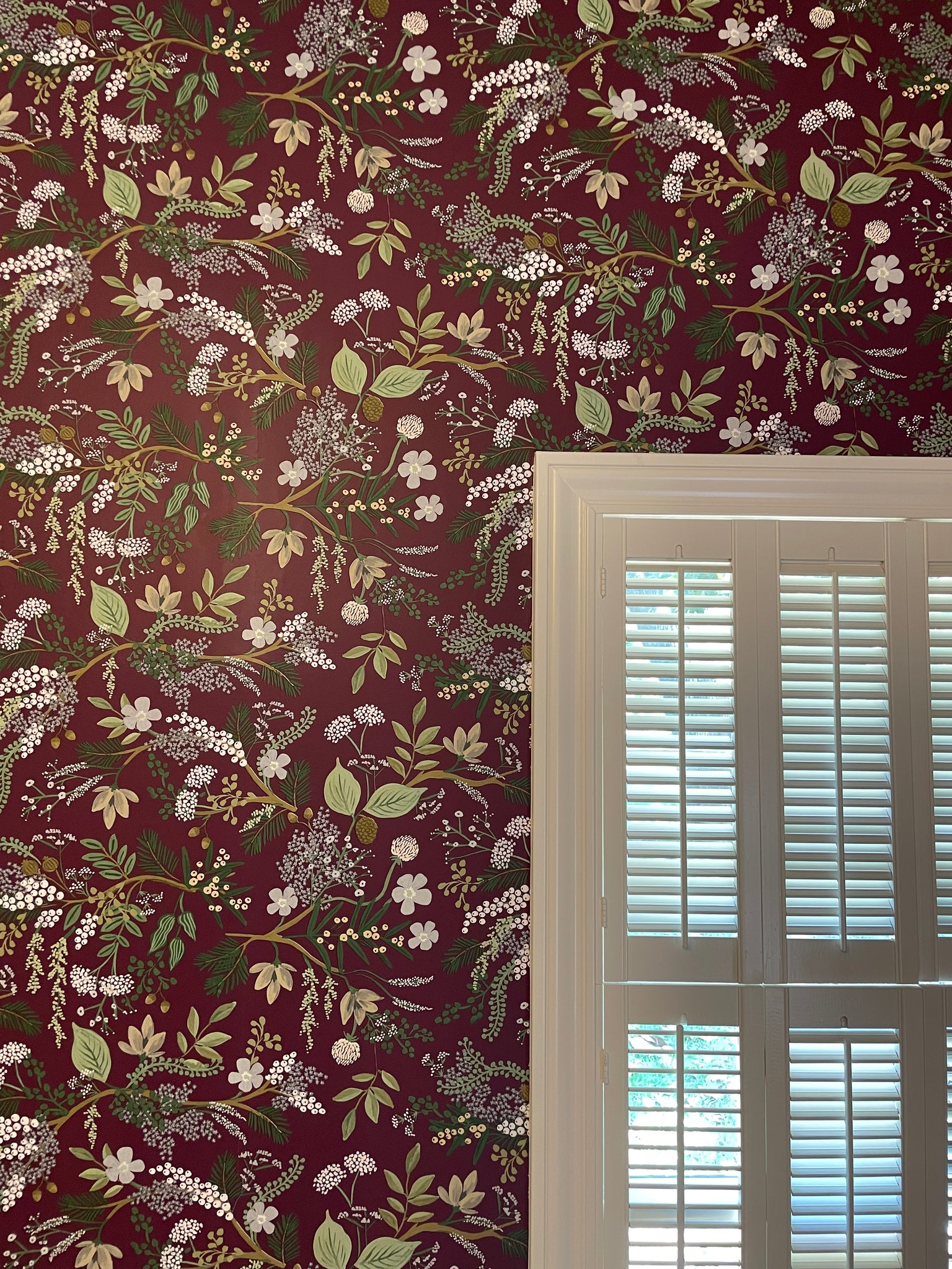 Rifle Paper CO. RI5164 Juniper Forest Burgundy Wallpaper