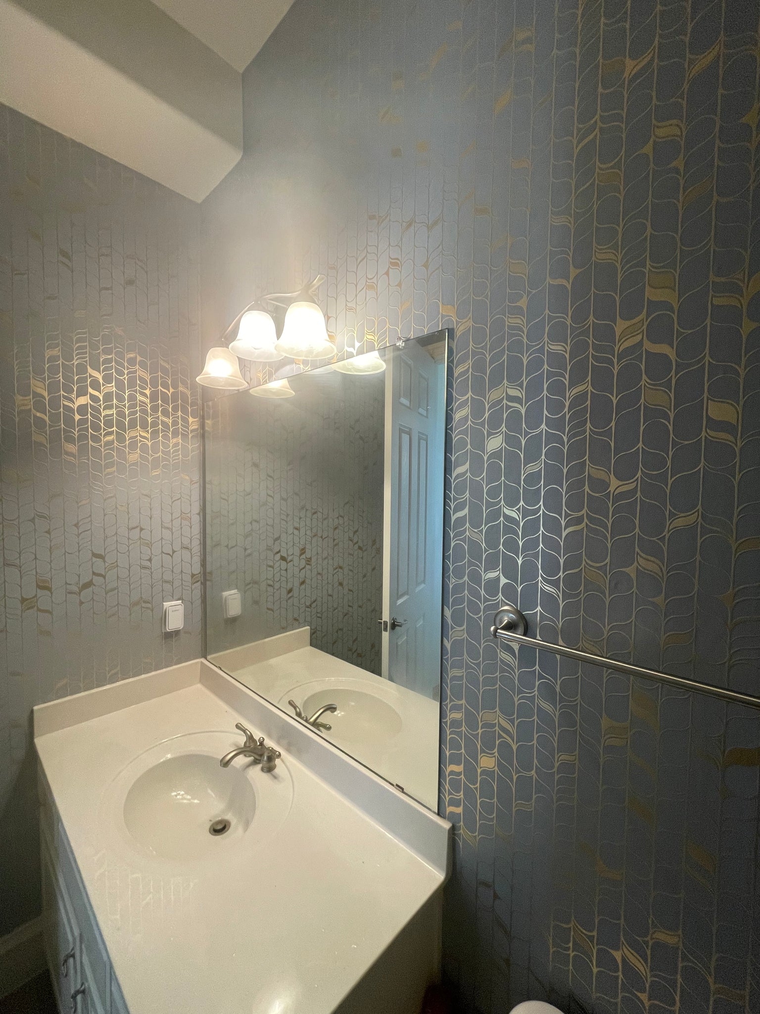 York Wallcoverings OS4202 Perfect Petals Blue/Gold Wallpaper