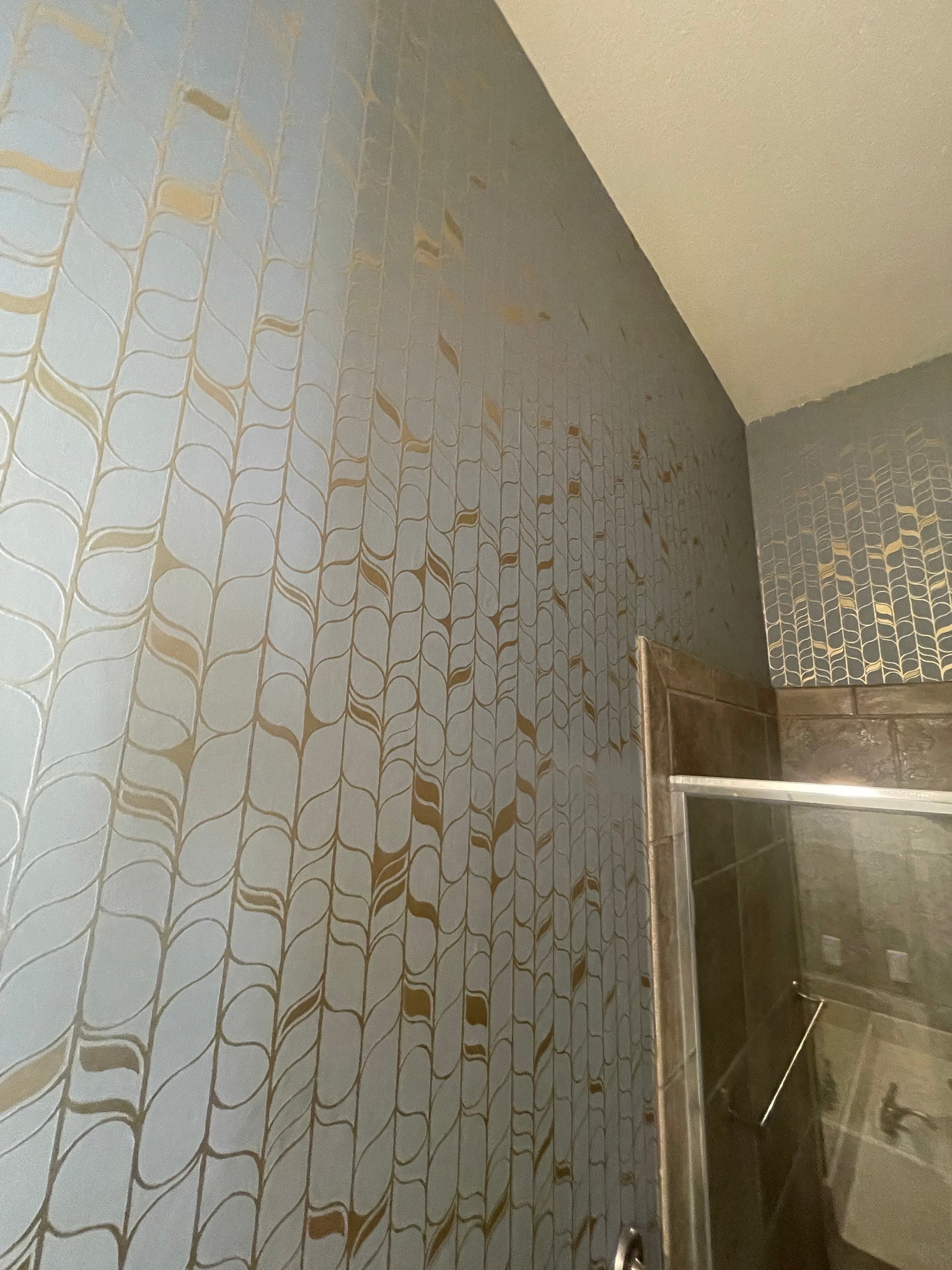 York Wallcoverings OS4202 Perfect Petals Blue/Gold Wallpaper