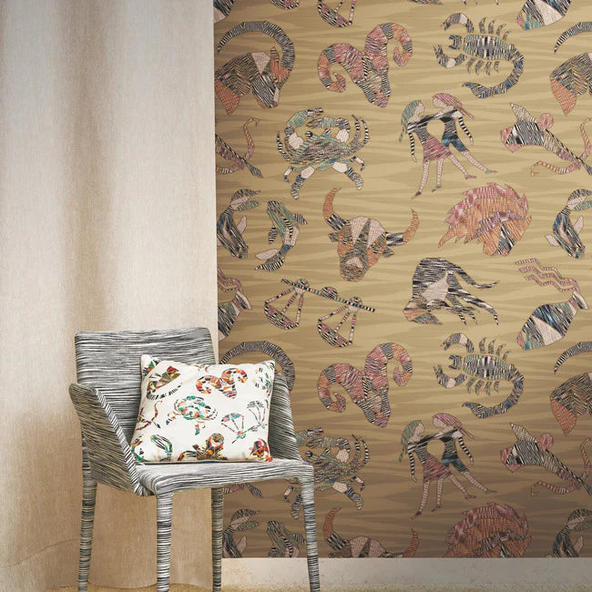 York Wallcoverings - Missoni MI10350 Constellations Gold Wallpaper