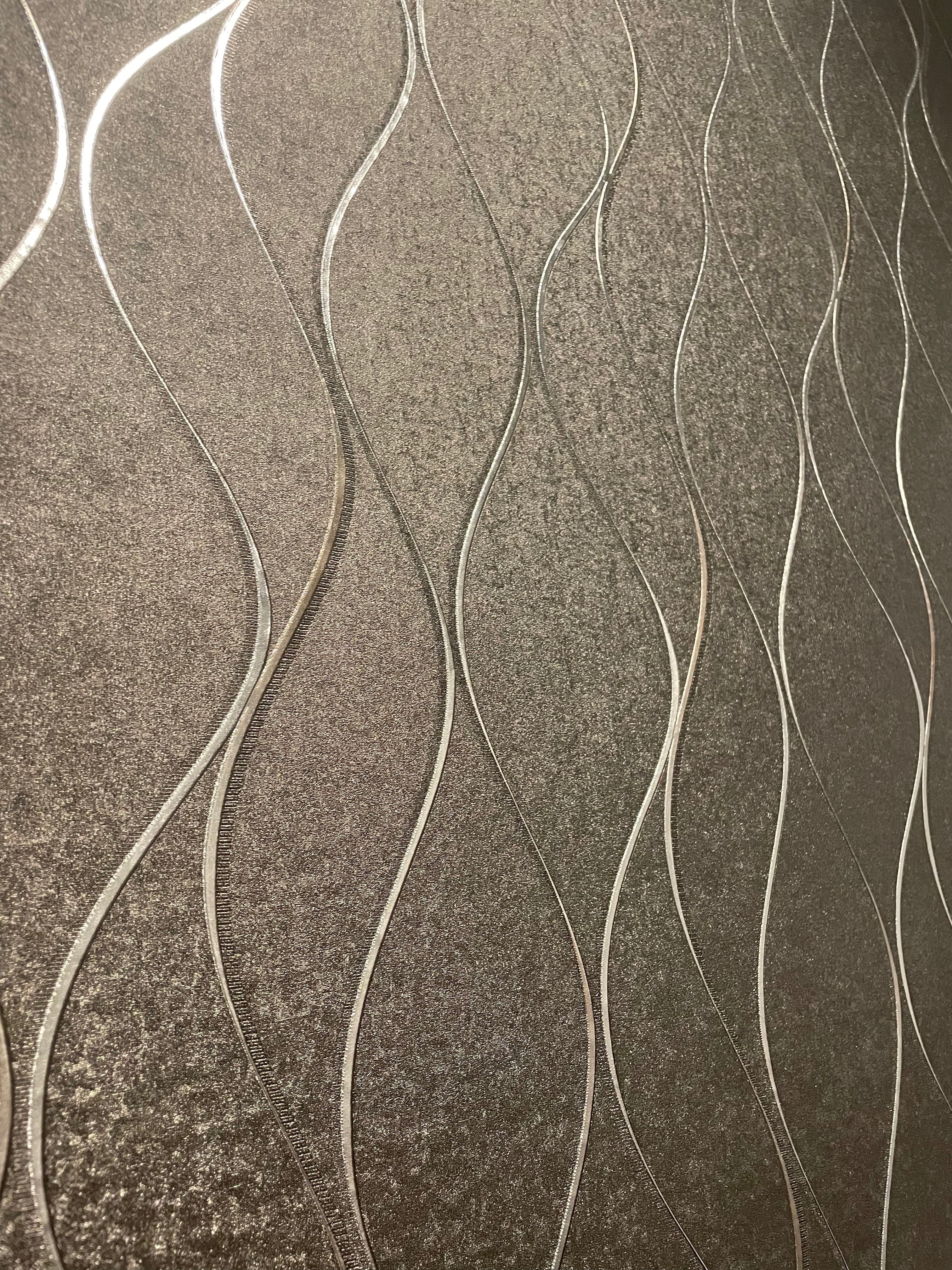 York Wallcoverings Y6201405 Wavy Stripe Charcoal wallpaper
