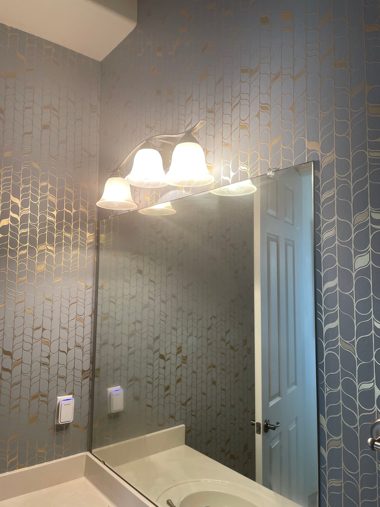 York Wallcoverings OS4202 Perfect Petals Blue/Gold Wallpaper